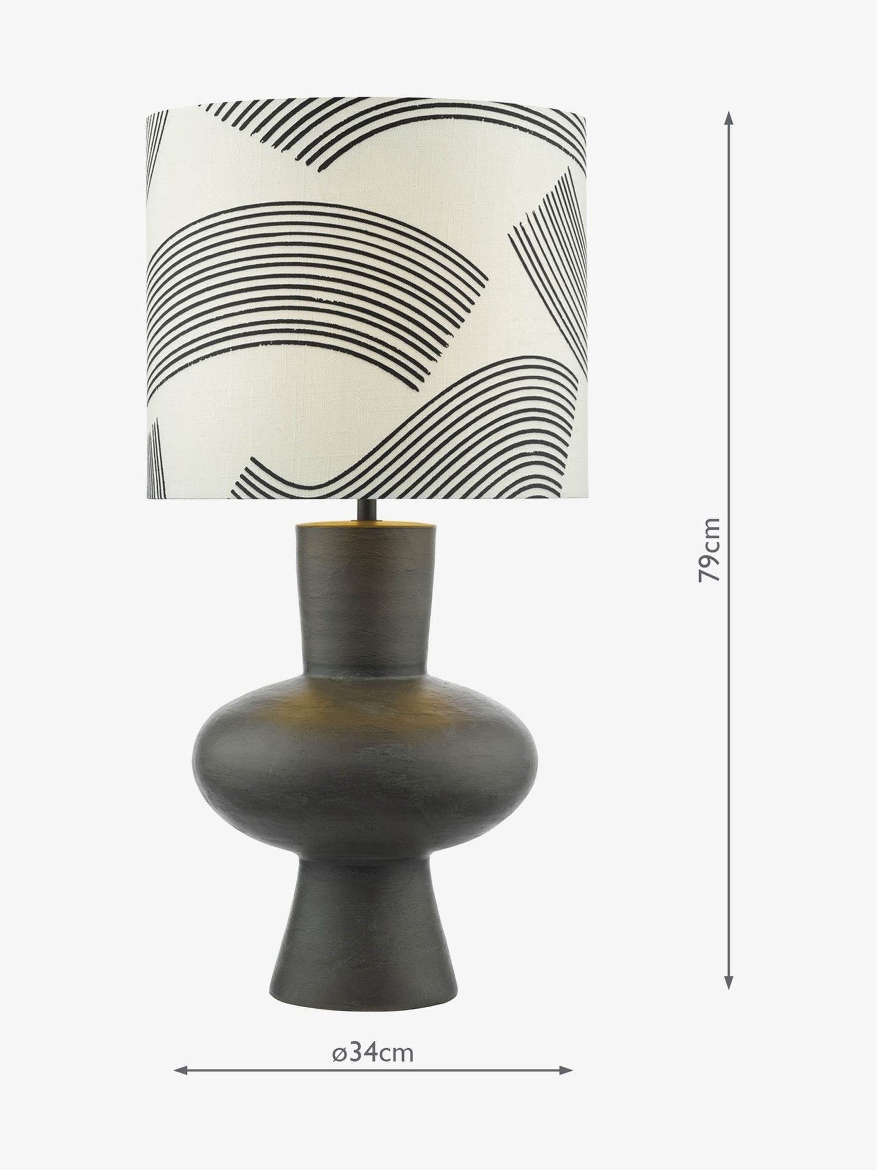 Dar Lighting Miho black table lamp 74cm - British product