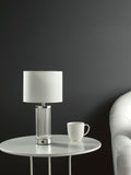 Dar Lighting Enrico table lamp polished nickel glass - British product