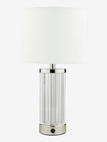 Dar Lighting Enrico table lamp polished nickel glass - British product