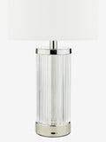 Dar Lighting Enrico table lamp polished nickel glass - British product