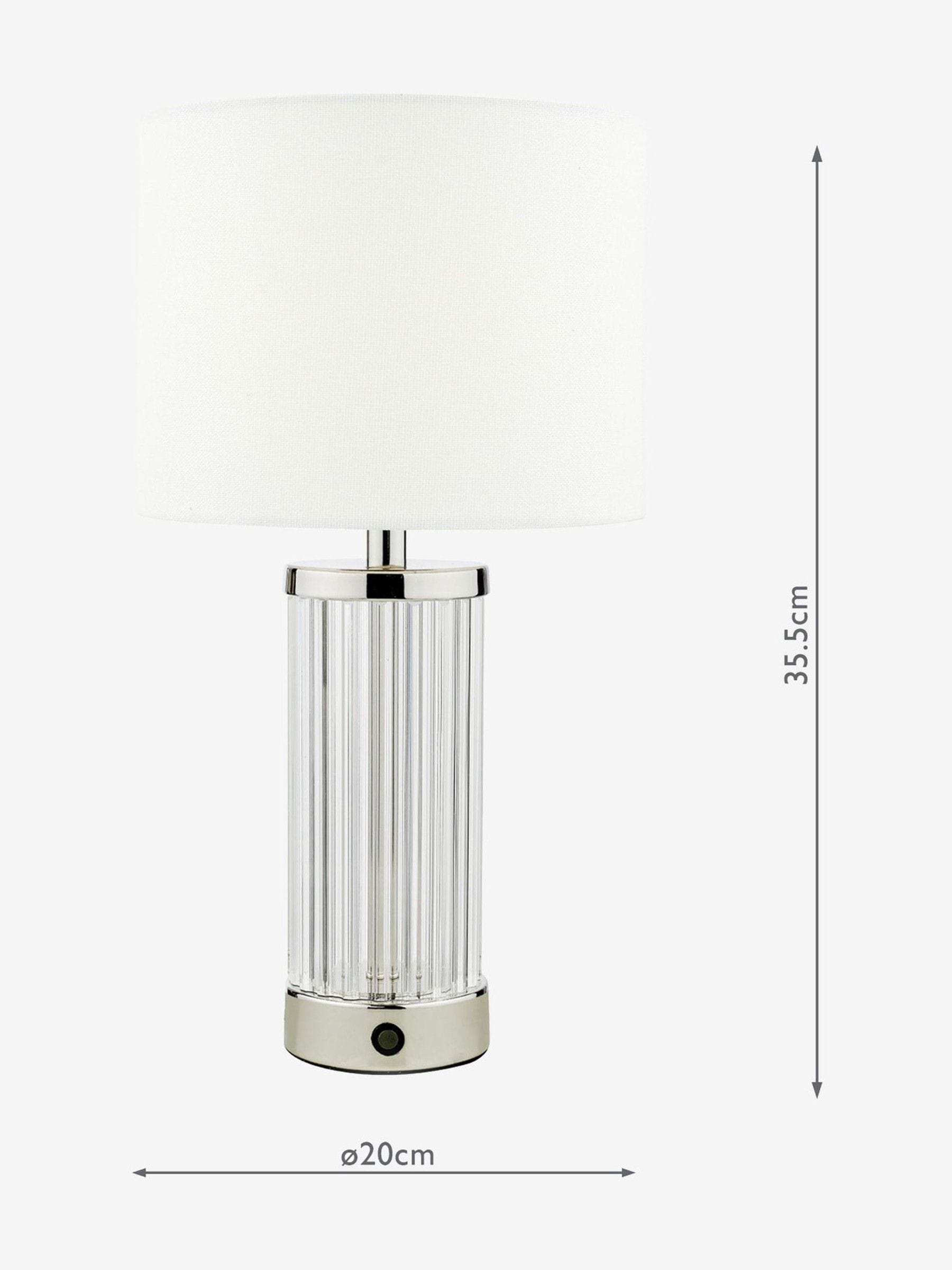 Dar Lighting Enrico table lamp polished nickel glass - British product