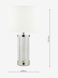 Dar Lighting Enrico table lamp polished nickel glass - British product