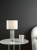 Dar Lighting Enrico table lamp polished nickel glass - British product