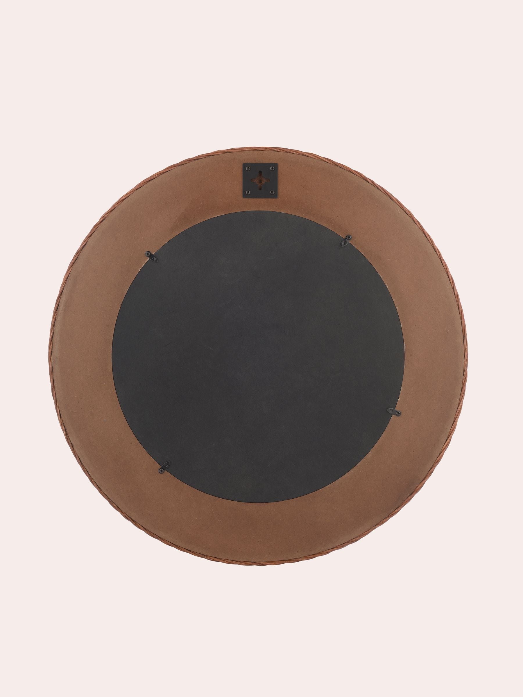 Laura Ashley dark wicker round mirror 60cm, UK version