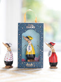 DCUK Green Cyclist Dinky Duck Wooden Ornament