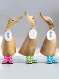 DCUK Pink Spotty Boots Duckling Wooden Ornament