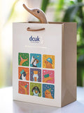 DCUK blue floral hat and boots ducky wooden ornament - British product
