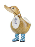 DCUK Pink Spotty Boots Ducky Wooden Ornament 14cm