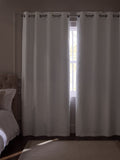 White embossed leaf pattern blackout thermal curtains - British product