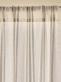White Natural Linen Look Stripe Voile sheer panel (British brand)