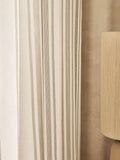 White Natural Linen Look Stripe Voile sheer panel (British brand)