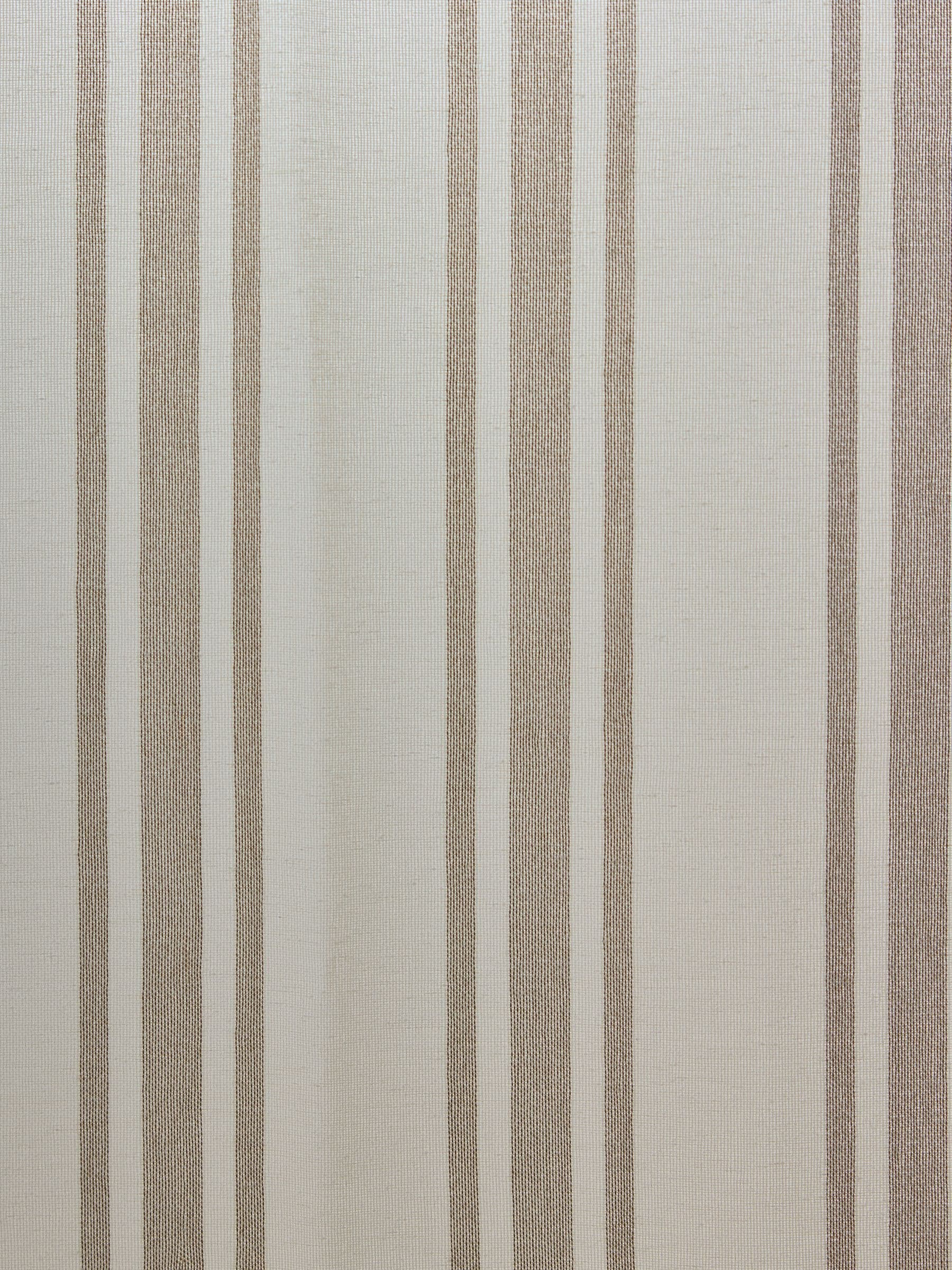 White Natural Linen Look Stripe Voile sheer panel (British brand)