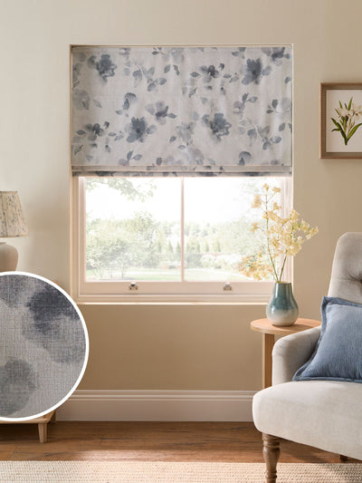 Next Grey Ready Made Blackout Thermal Floral Print Roman Blind- Buy online at McGrocer