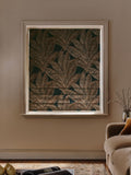 Teal leaf jacquard blackout roman blind, imported from the UK