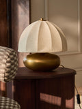 Stanton table lamp brushed brass base linen shade, UK version