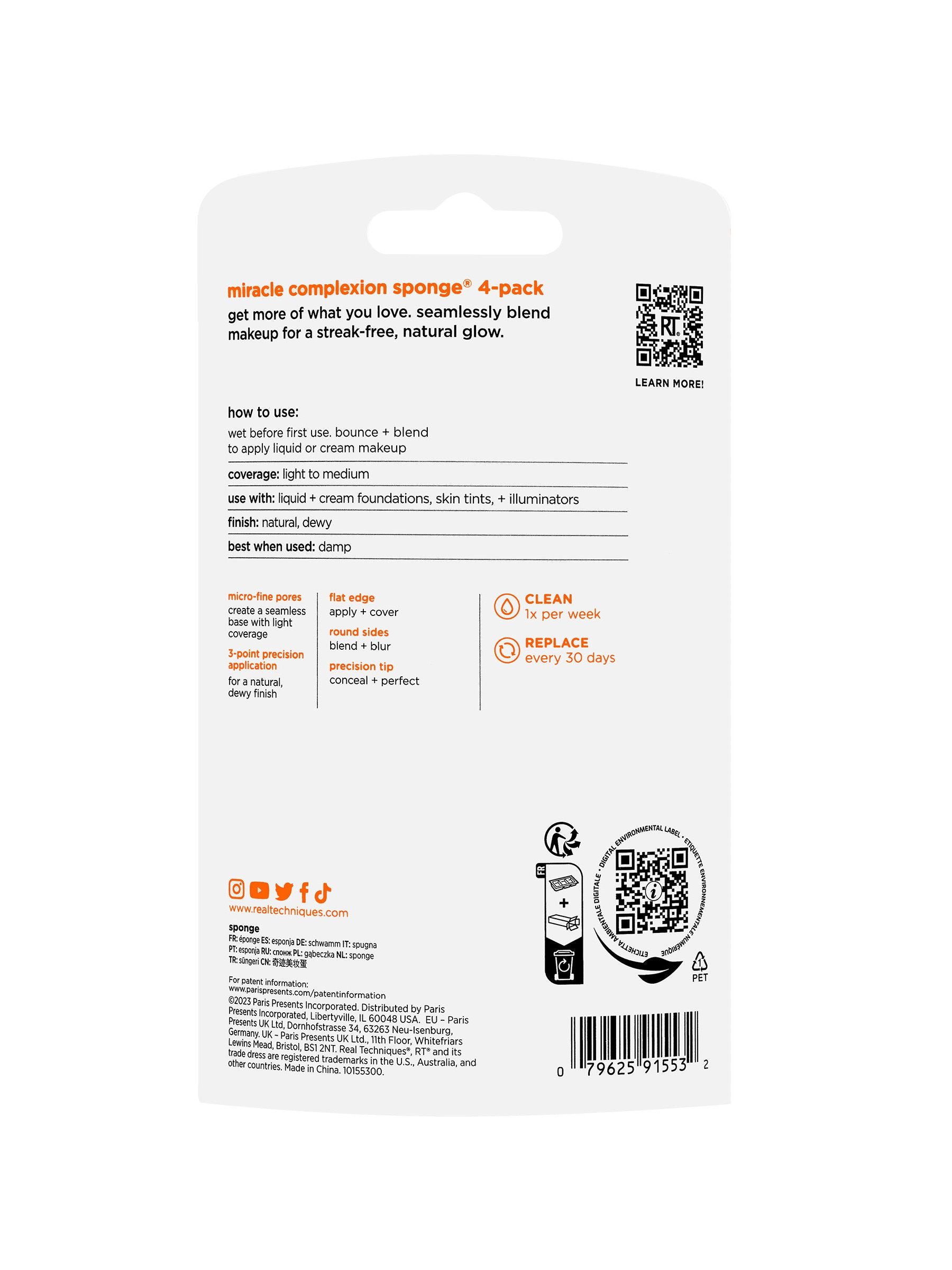 Real Techniques Miracle Complexion makeup sponges 4 pack - British product