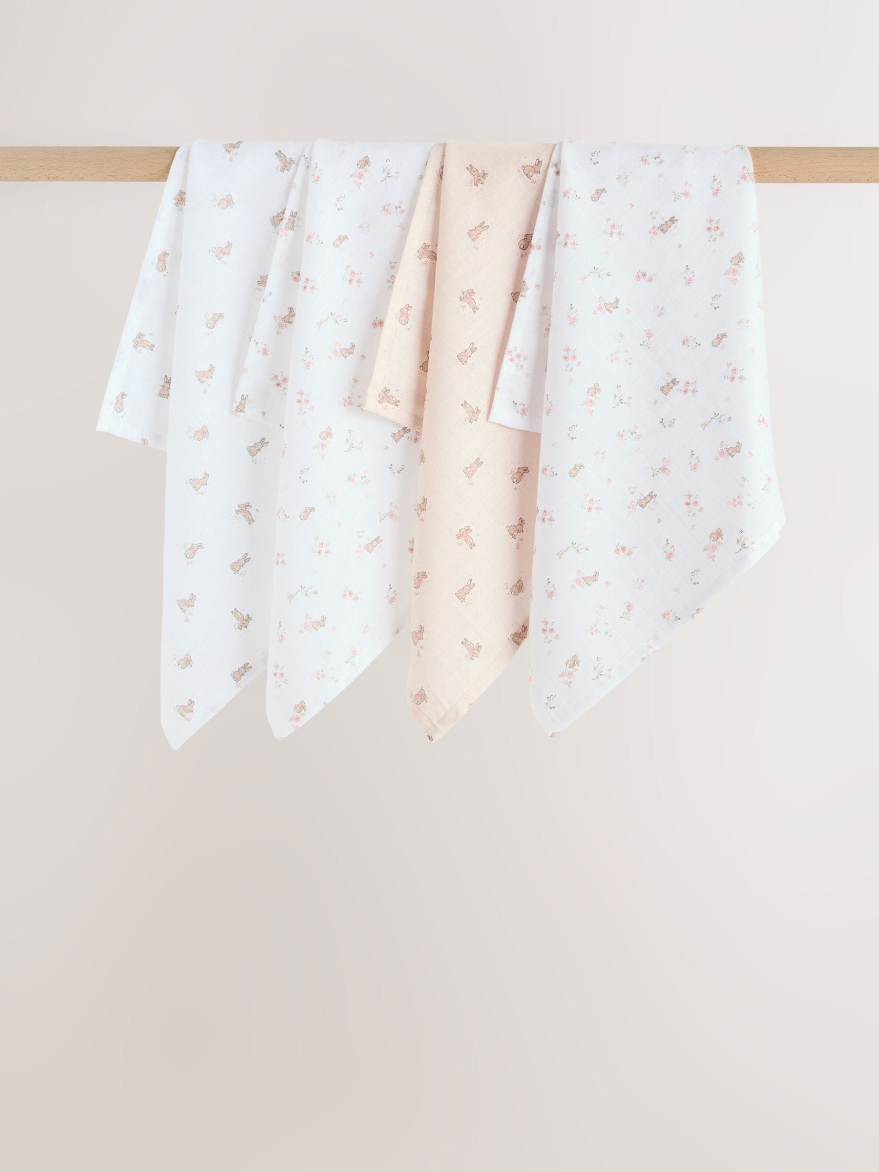 Pink Baby Muslin Cloths 4 Pack