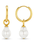 Orelia Luxe Gold Tone Luxe Pearl Drop Hoop