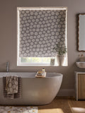 Natural daisy print blackout roller blind for bathroom - British product