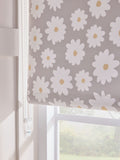 Natural daisy print blackout roller blind for bathroom - British product
