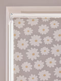 Natural daisy print blackout roller blind for bathroom - British product