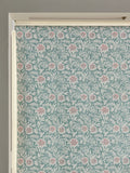 Sage green floral blackout roller blind - British product