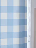 Blue gingham check roller blind (British brand)
