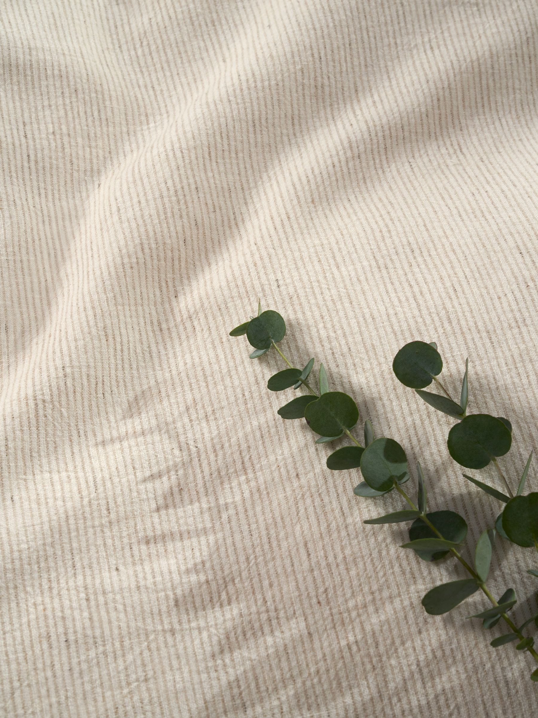 Truly mushroom stripe linen cotton duvet cover (British brand)