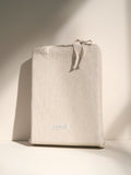 Truly mushroom stripe linen cotton duvet cover (British brand)