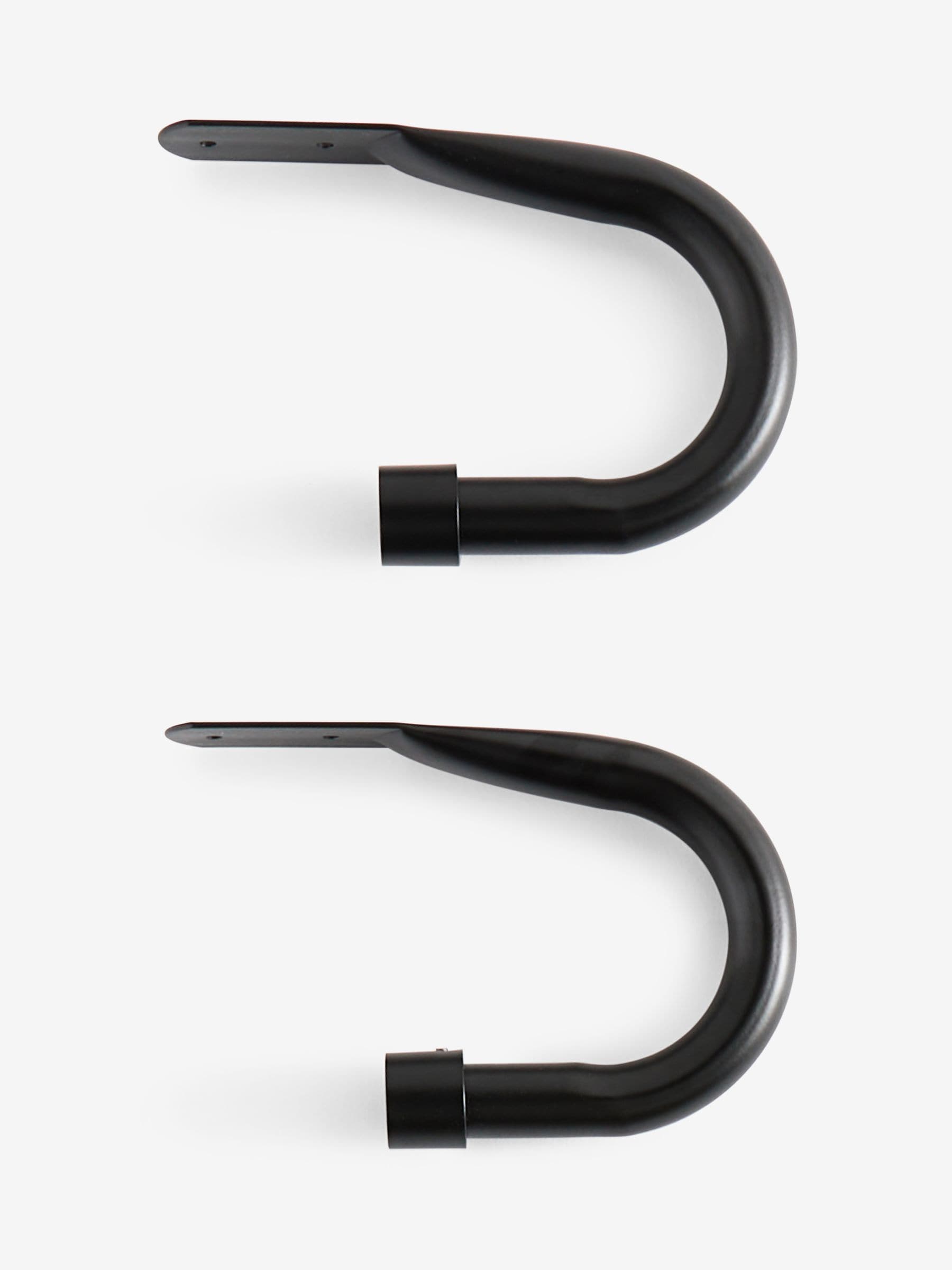 Black curved stud curtain holdbacks set of 2 (British brand)