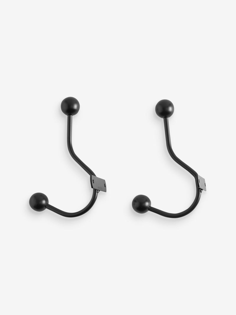 Black double ball curtain holdbacks set of 2, imported from the UK