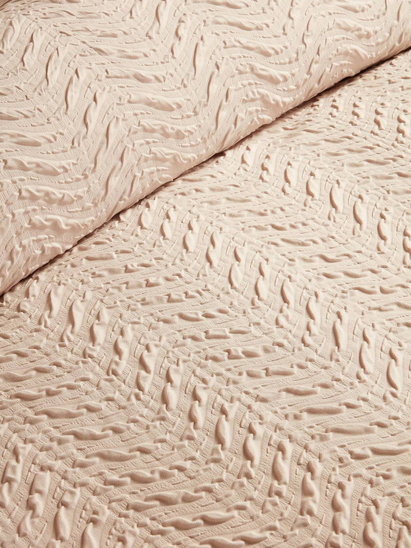Serene Natural Embossed Curve Textured Duvet Cover Set (British brand)