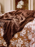 Laura Ashley Chocolate Brown Kimberly Chunky Woven Throw