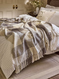 Laura Ashley Steel Grey Allonby Check throw - British product