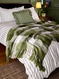 Laura Ashley Olive Green Allonby Check Woven Throw