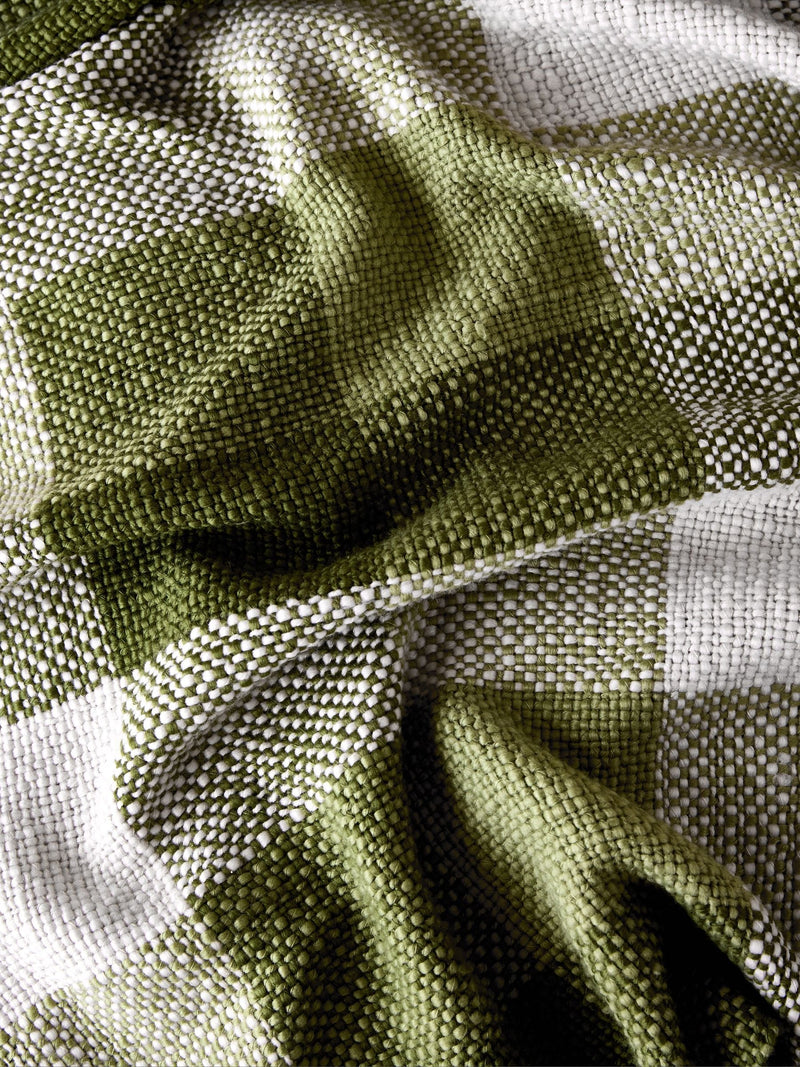Laura Ashley Olive Green Allonby Check Woven Throw