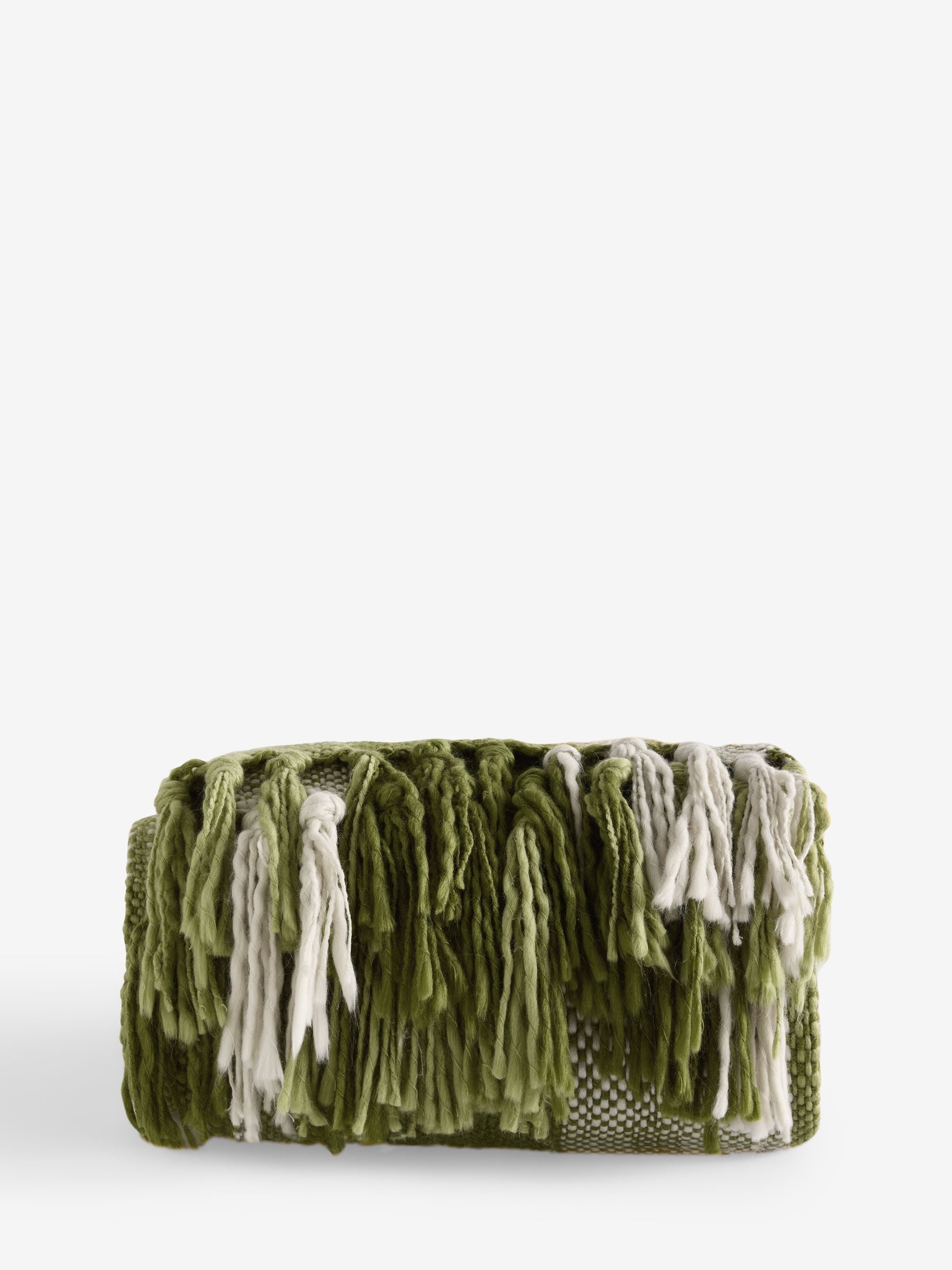 Laura Ashley Olive Green Allonby Check Woven Throw