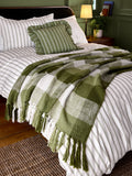 Laura Ashley Olive Green Allonby Check Woven Throw