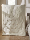 Natural N Premium Check Cotton Bedspread (British brand)