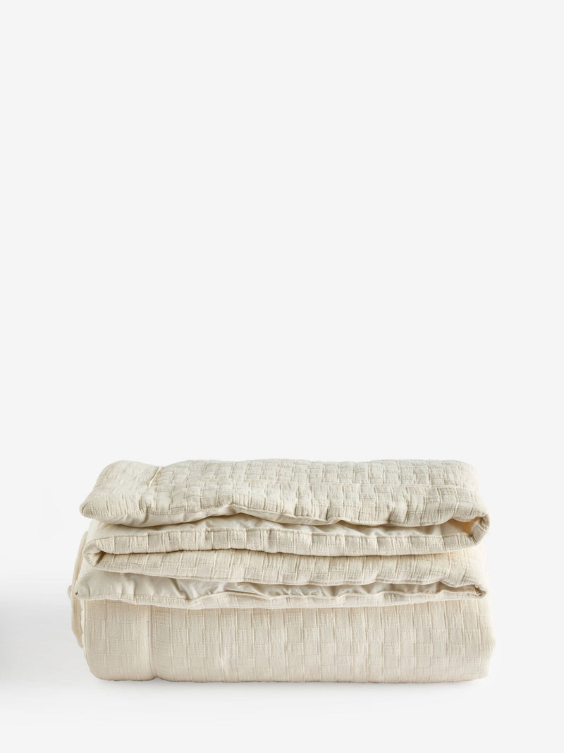 Natural N Premium Check Cotton Bedspread (British brand)