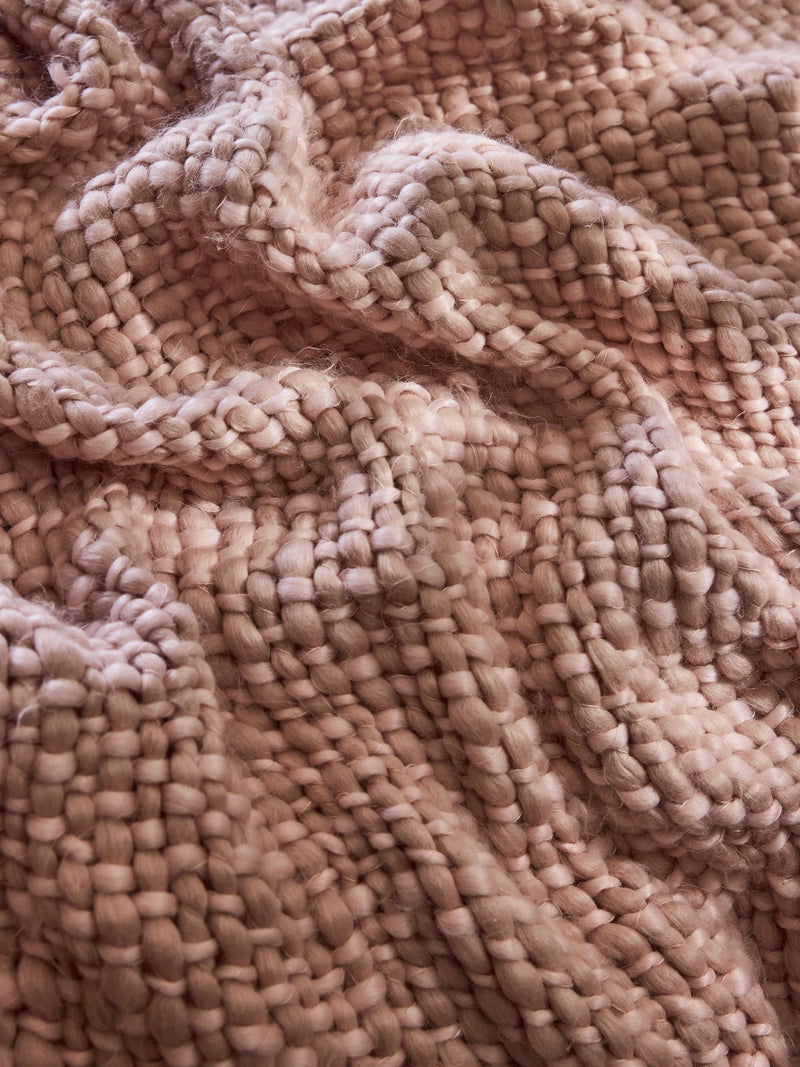 Laura Ashley chunky woven throw plaster pink 170x130cm - British product