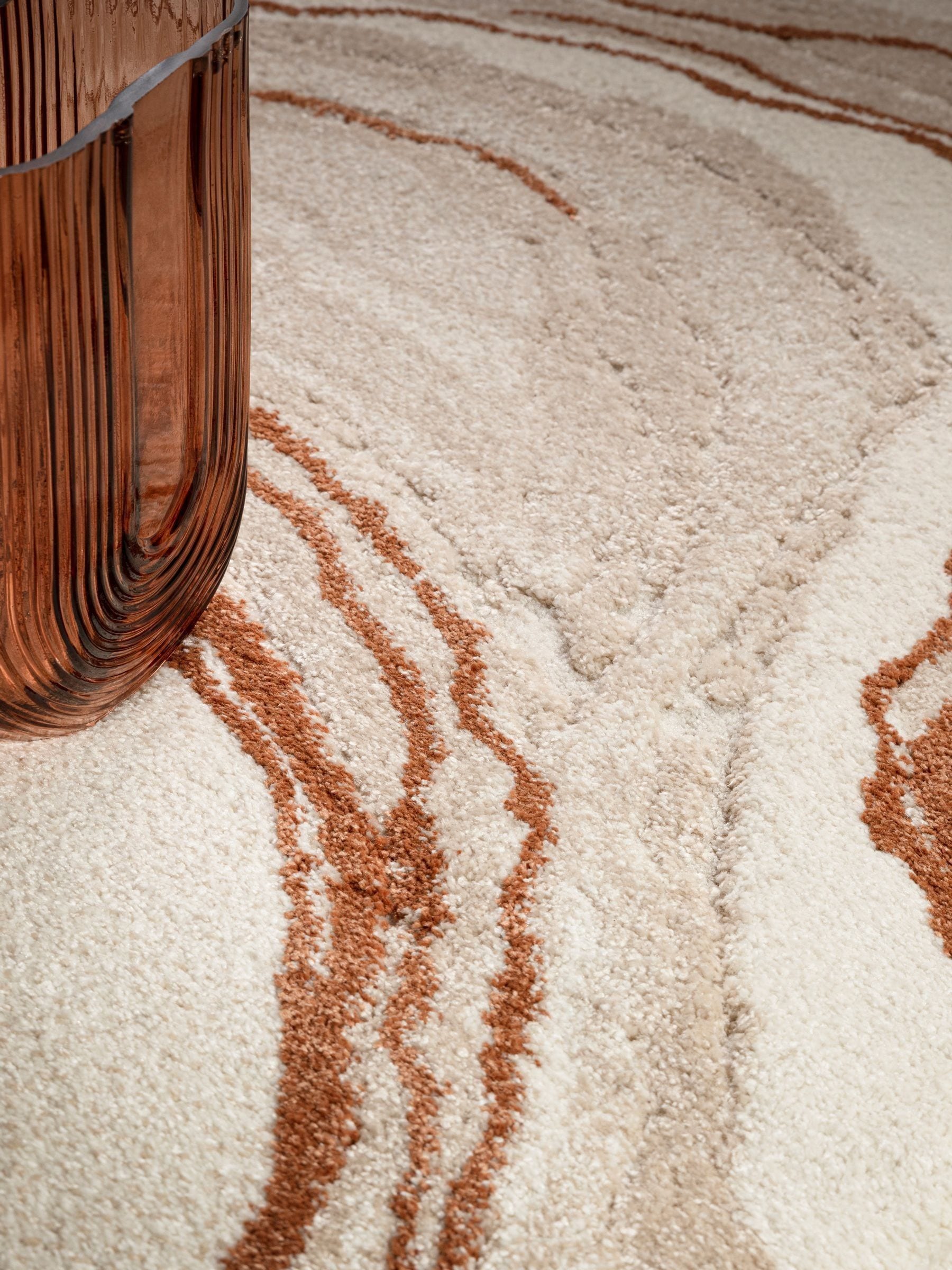 Asiatic Rugs Mirage Quartz terracotta rug with deep pile (British brand)