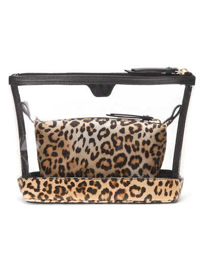 Victoria's Secret Leo-braune AM PM Kosmetiktaschen-Kombi 24,9 x 8,4 x 16 cm