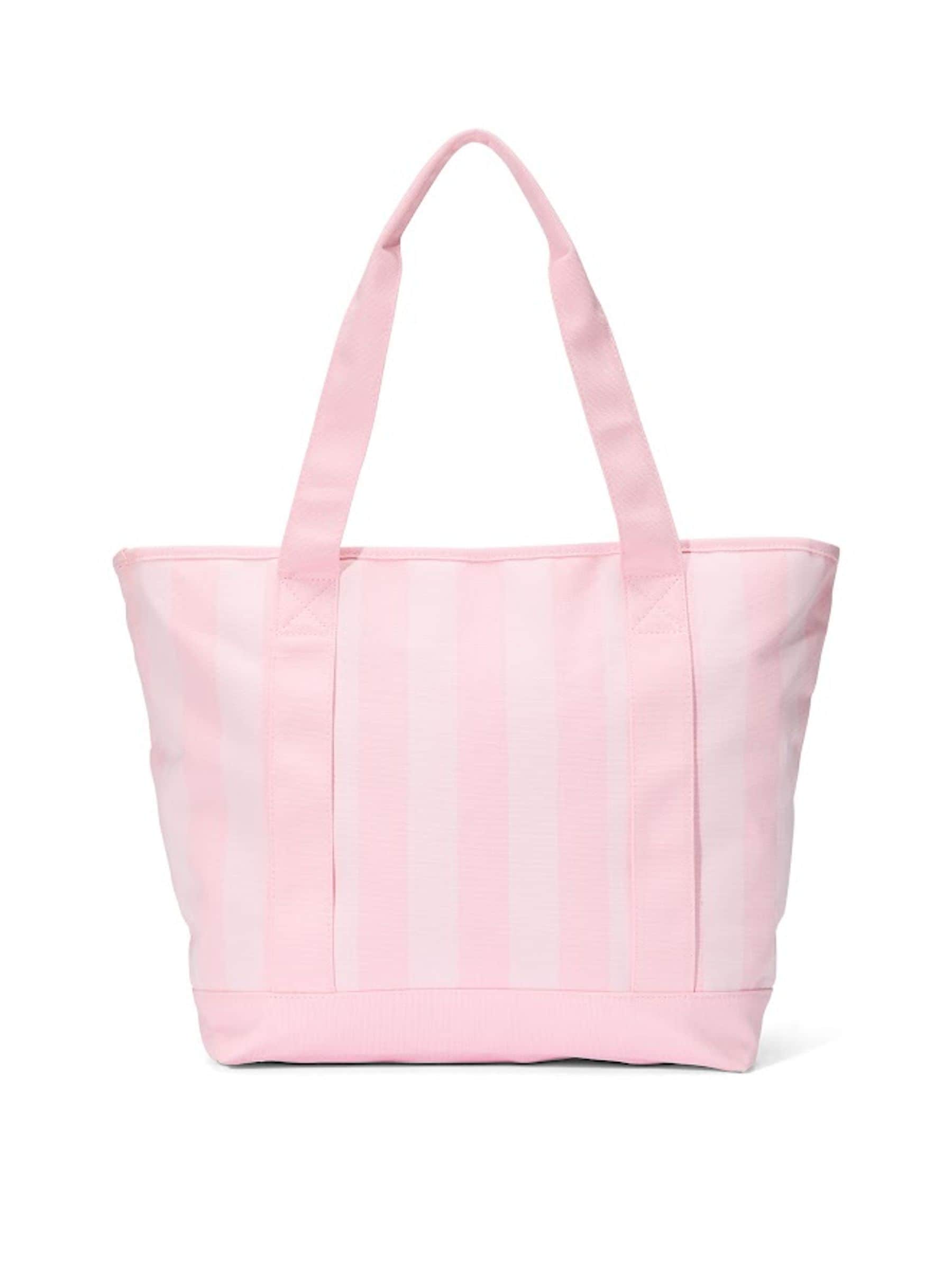 Victoria's Secret pink heritage stripe canvas tote bag, imported from the UK