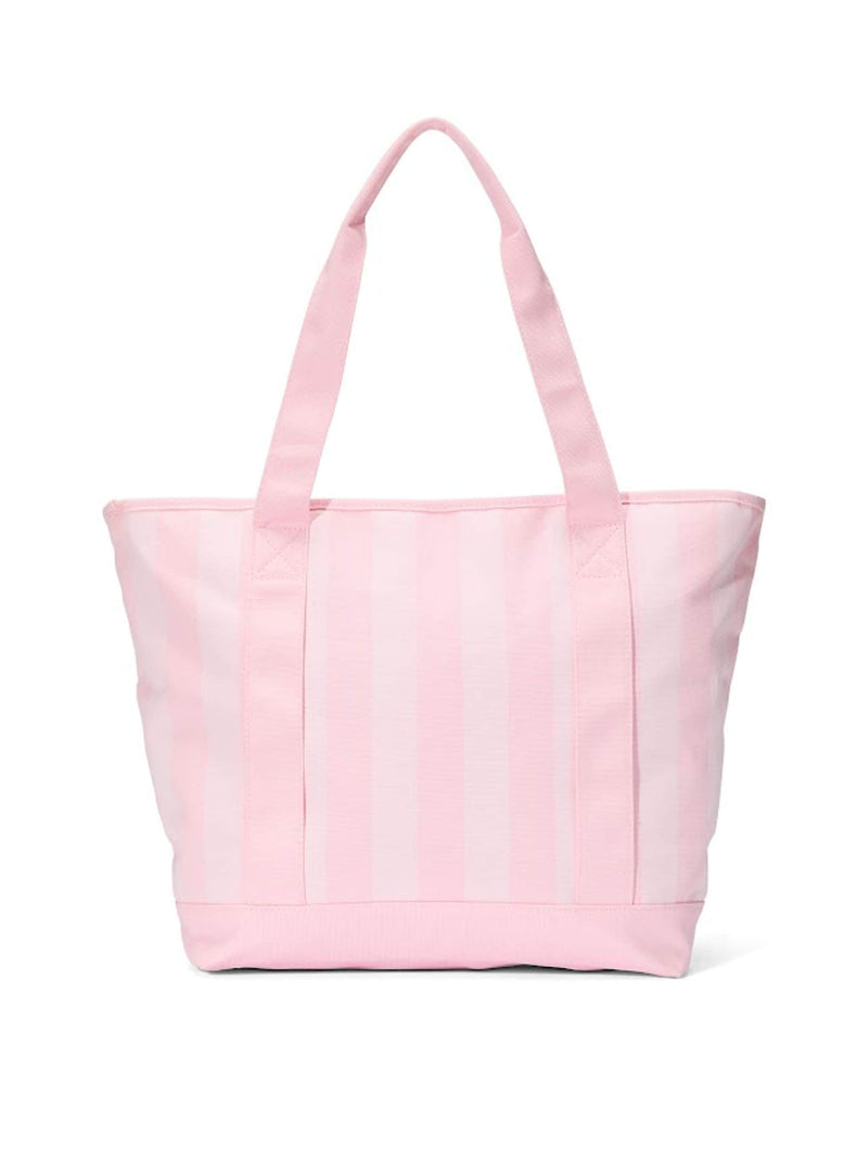 Victoria's Secret pink heritage stripe canvas tote bag, imported from the UK