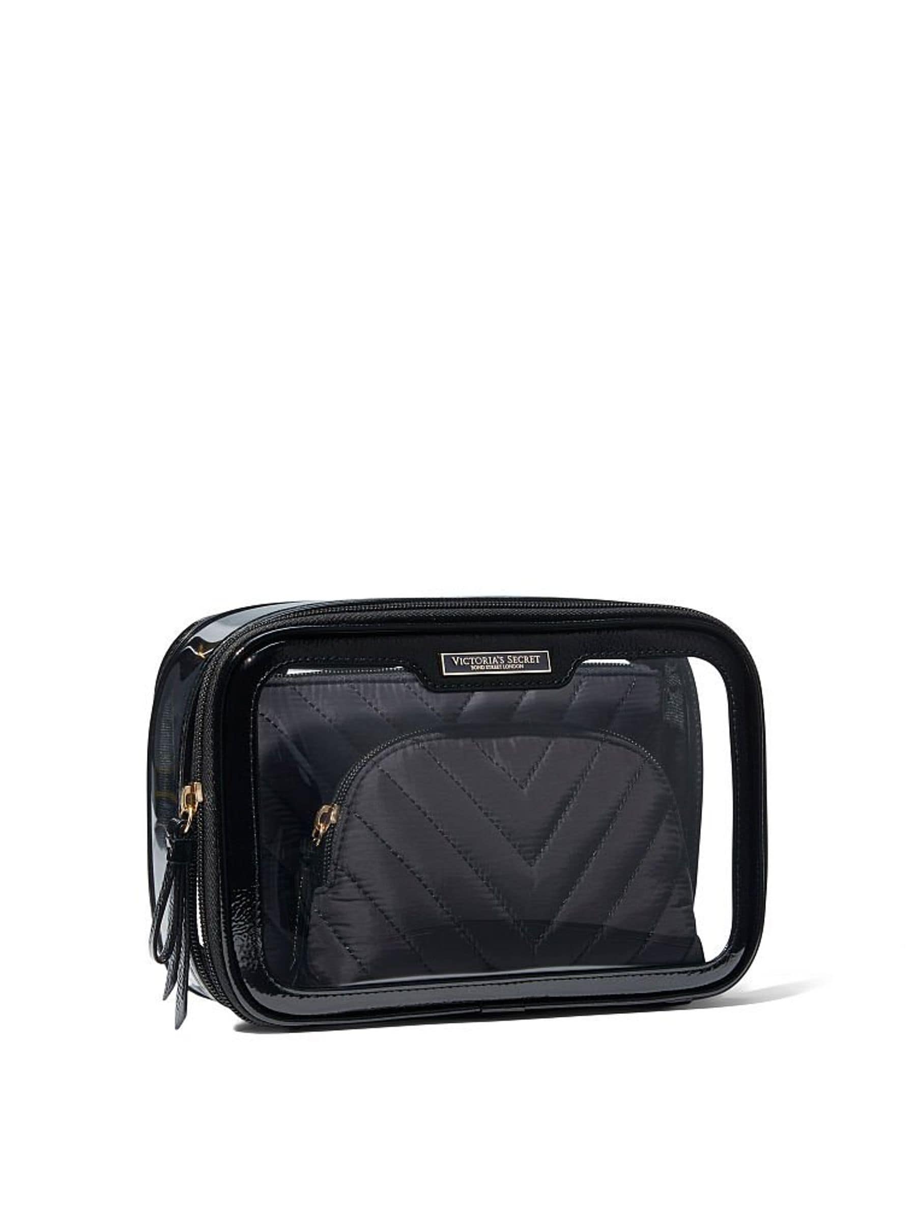 Victoria's Secret Black 3 Piece Makeup Bag Set (British brand)