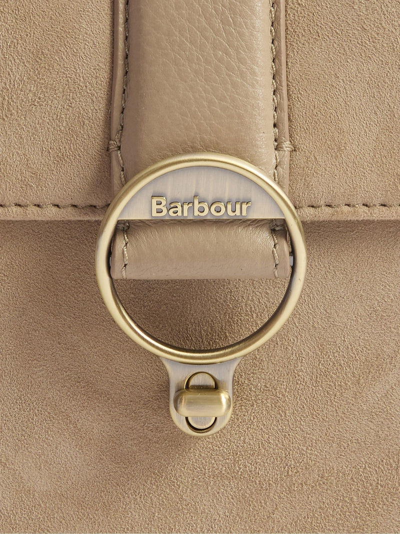 Barbour suede and leather cross-body bag, imported from the UK
