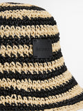 Barbour Annie Stripe Crochet hat in black (British brand)