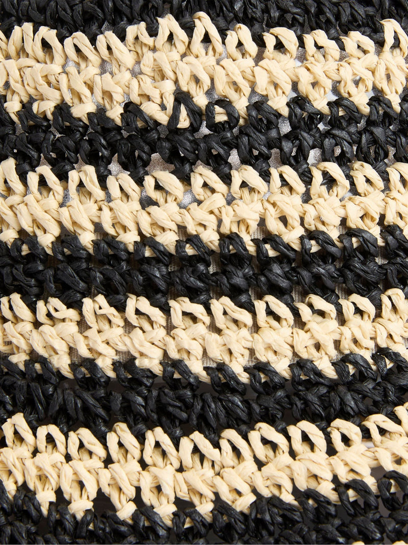 Barbour Annie Stripe Crochet hat in black (British brand)