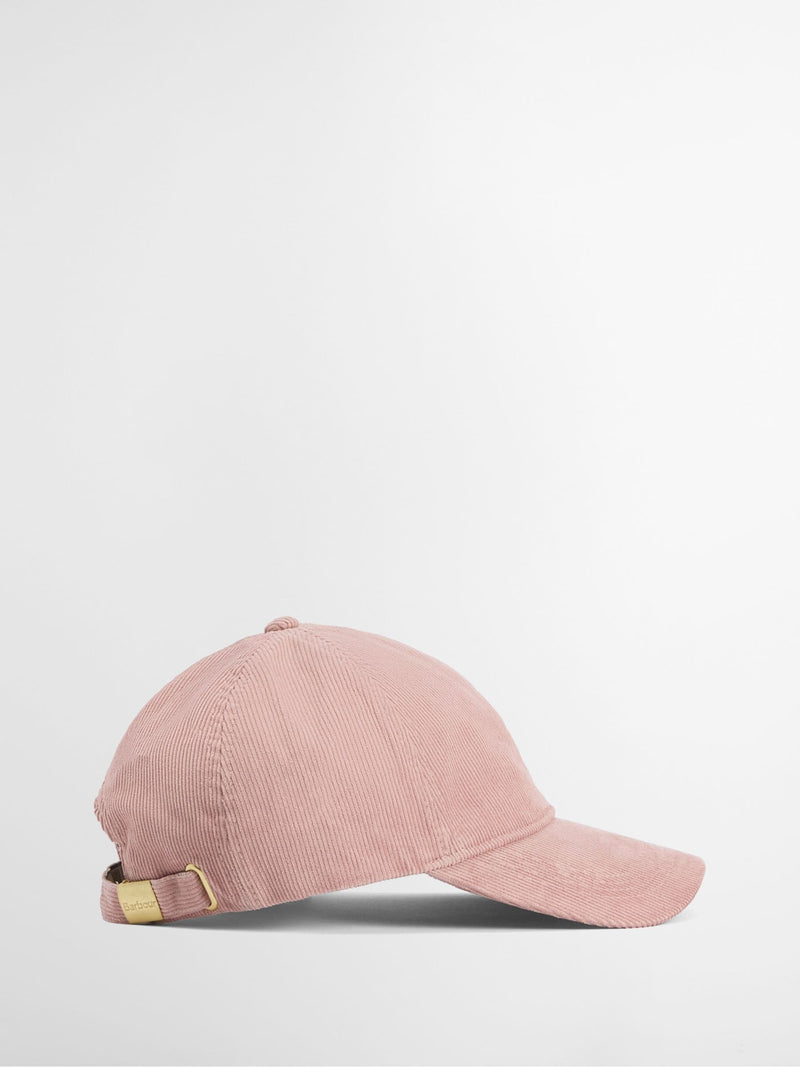 Barbour Pink Oakley Cord cap with adjustable backstrap (British brand)
